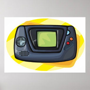 Poster Console de jeu portable rétro des années 90 pour j