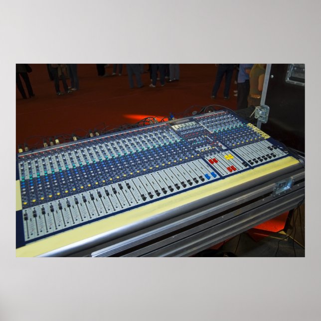 Poster console de mixage audio - carte son (Devant)