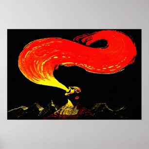 POSTER CONSOMMATION DE RESPIRATION POP DU FEU VINTAGE