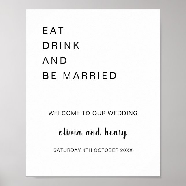 Poster Consommer et être marié mariage bienvenue (Devant)