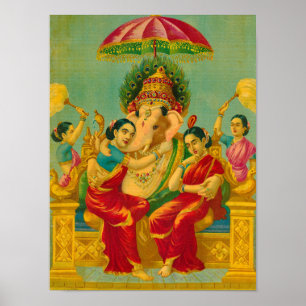 Poster Consorts de Ganesha par Raja Ravi Varma