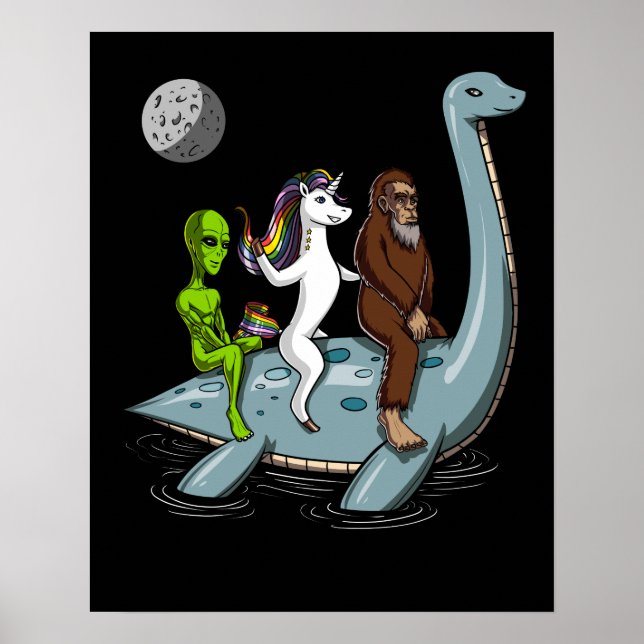 Poster Conspiration Bigfoot Loch Ness Monster Water Ski (Devant)