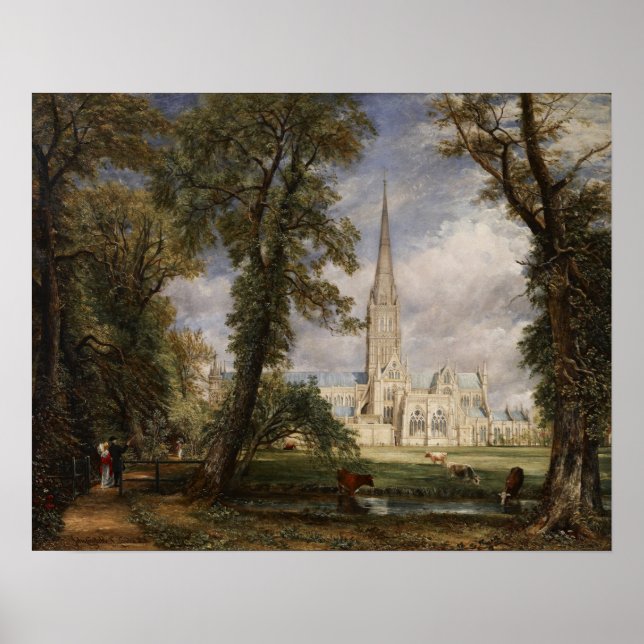 Poster Constable - Cathédrale de Salisbury de l'évêque (Devant)