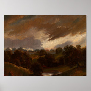 Poster Constable - Ciel orageux à Hampstead