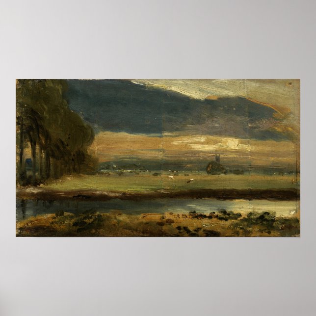 Poster Constable - Dedham Church De Flatford (Devant)