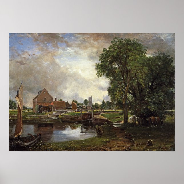 Poster Constable - Dedham Lock And Mill 1820 (Devant)