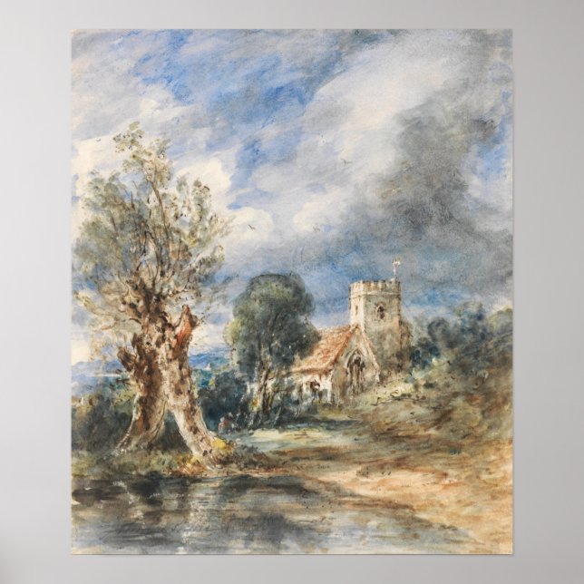 Poster Constable - Église Stoke Poges (Devant)
