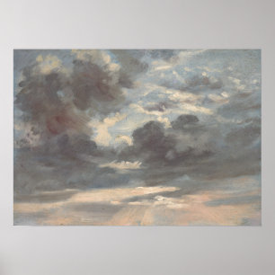 Poster Constable - Étude de nuages Coucher de soleil orag