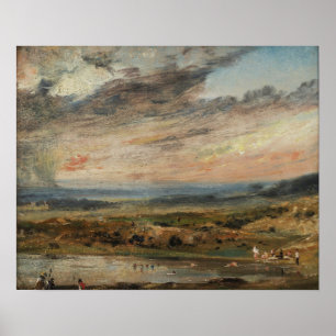 Poster Constable - Hampstead Heath Avec Étang Et Bains