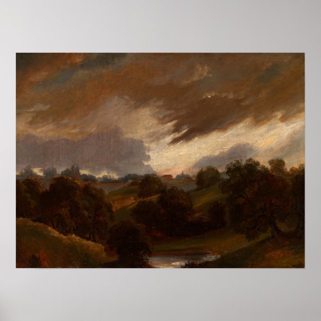 Poster Constable - Hampstead Stormy Sky (Devant)
