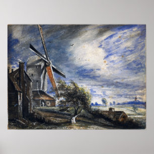 Poster Constable - Un moulin près de Colchester
