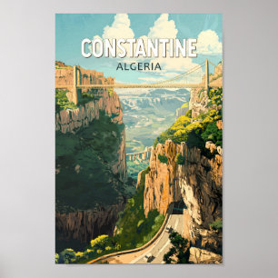 Poster Constantine Algérie Travel Art Vintage