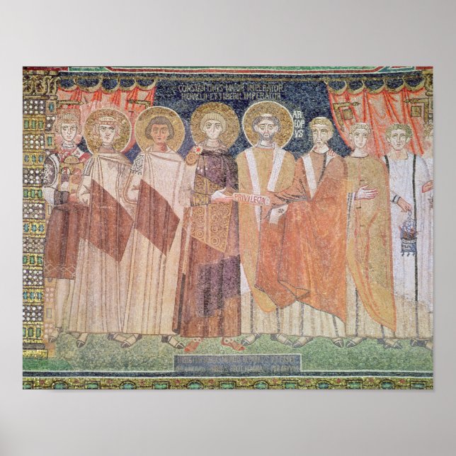 Poster Constantine IV accordant des privilèges évêque (Devant)