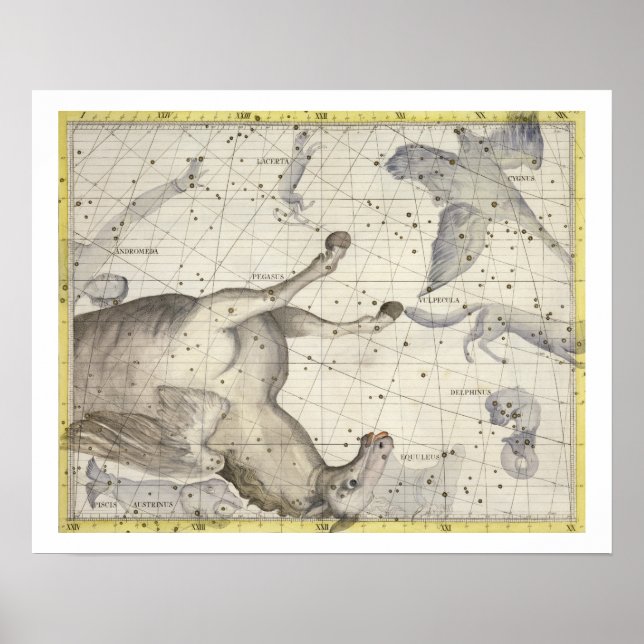 Poster Constellation de Pegasus, plaque 25 de 'Atlas Coe (Devant)