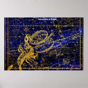 Poster Constellation de Scorpio
