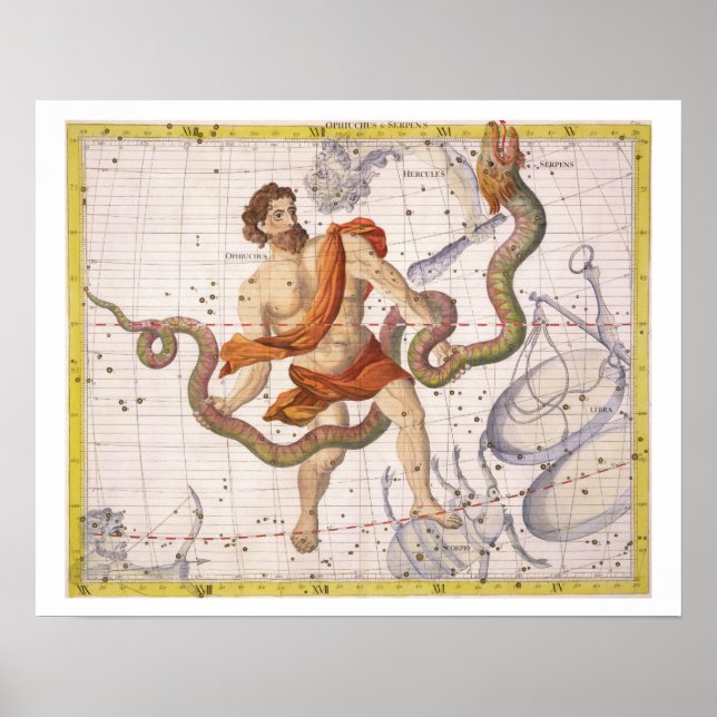Poster Constellation d'Ophiucus et Serpens, plaque 22 fr (Devant)