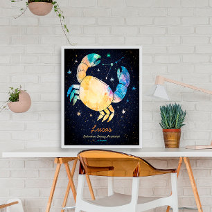 Poster Constellation du Cancer Zodiaque Galaxie d'étoiles
