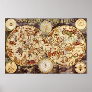 Poster Constellations, Astronomie Vintage, Frederik de Wi