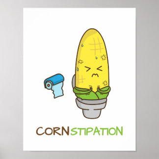 Poster Constipation de maïs dans l'Humour Toilet Punny