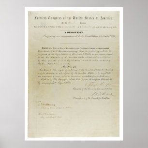 Poster Constitution des États-Unis d'amendement