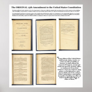Poster Constitution ORIGINALE Amendement XIII Preuve