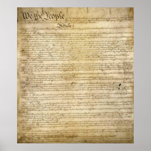 Poster Constitution vintage des États-Unis