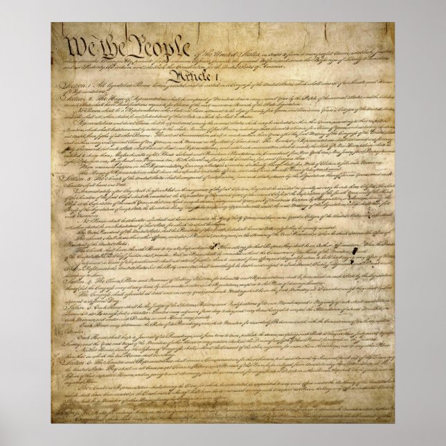 Poster Constitution vintage des États-Unis (Devant)