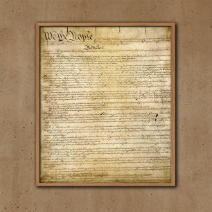 Poster Constitution vintage des États-Unis