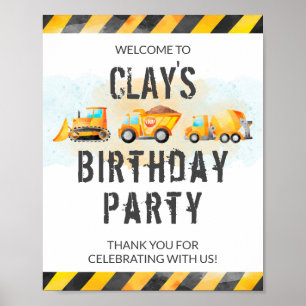 Poster Construction Anniversaire Bienvenue 1er anniversai