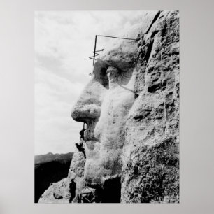 Poster Construction du Mont Rushmore