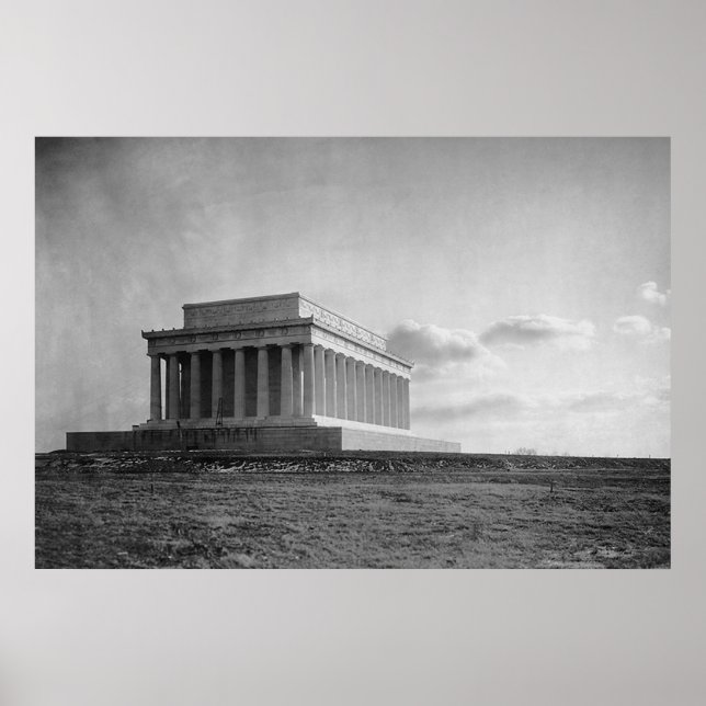 Poster Construction du monument commémoratif de Lincoln ( (Devant)