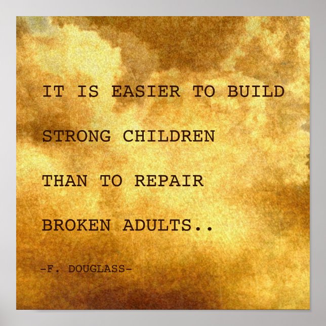 Poster Construire des enfants forts Citation inspirée (Devant)