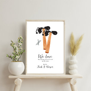 Poster Construire des souvenirs avec marteau d'empreintes