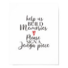 construire des souvenirs signer un panneau Jenga