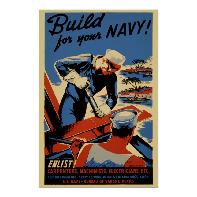 Poster Construire Pour Votre Marine Propagande De La Seco (Devant)