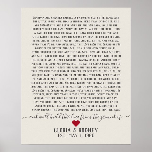 Poster Construisez cet amour de la base mariage anniver (Devant)