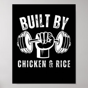 Poster Construit par poulet et riz