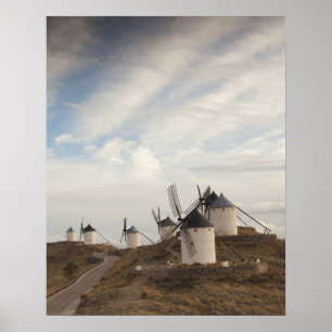 Poster Consuegra, antiques moulins à vent de La Mancha