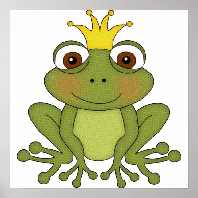 Poster Conte de fée Prince de grenouille avec Couronne (Devant)