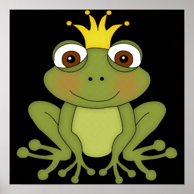 Poster Conte de fée Prince de grenouille avec Couronne (Devant)