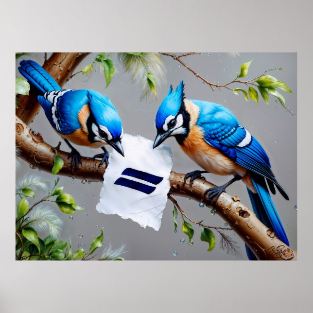 Poster Contemplation des Jays Bleus (Devant)