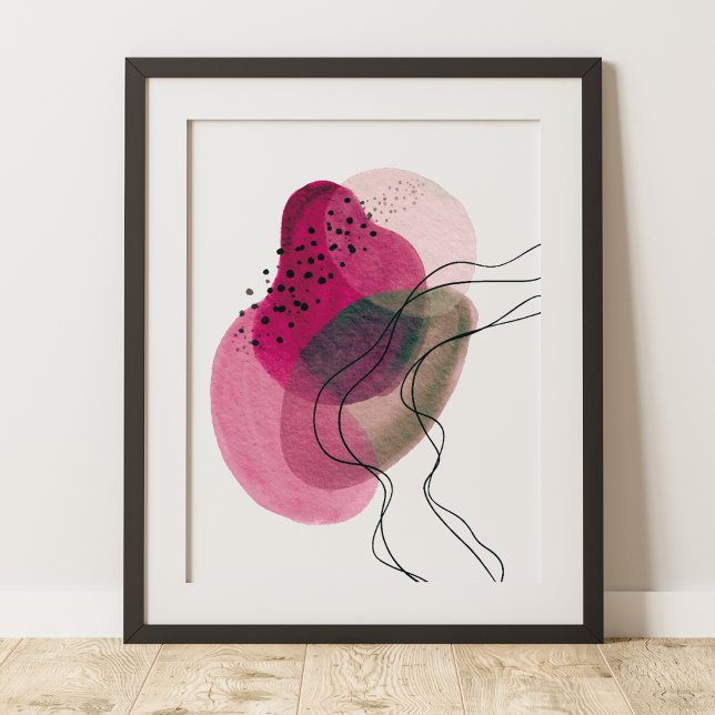 Poster Contemporain moderne Abstrait bronze rose Noir (Créateur téléchargé)