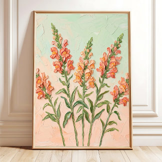 Poster Contemporain Snapdragon Fleur Murale Art Toile Pri