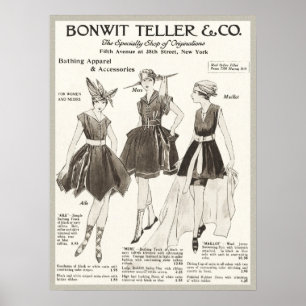 Poster Contemporary 1916 Bathing Apparel Advertisement