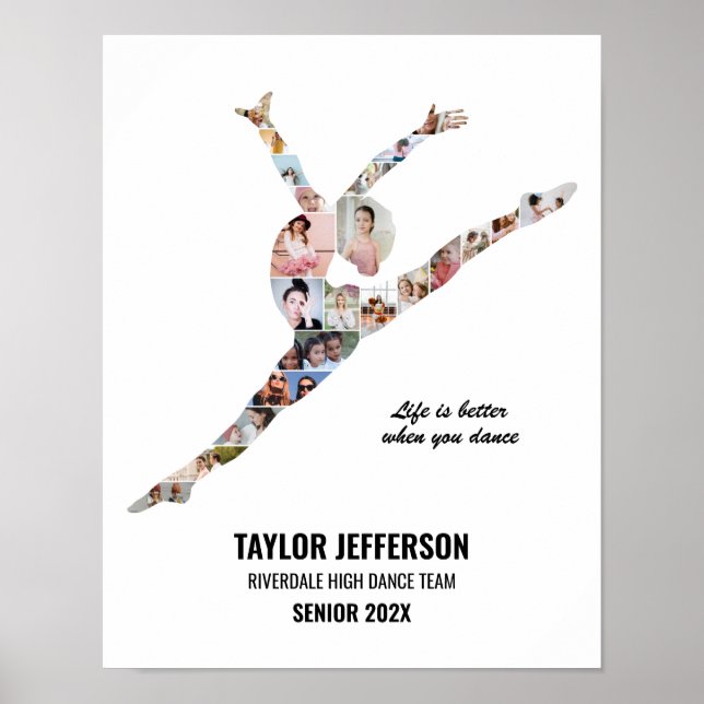 Poster Contemporary Dance Personalized Photo Collage (Devant)