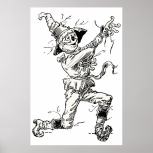 Poster Contes de fées vintage de l'épouvantail de Oz