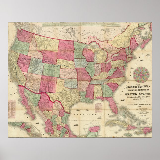 Poster Continent américain États-Unis (Devant)