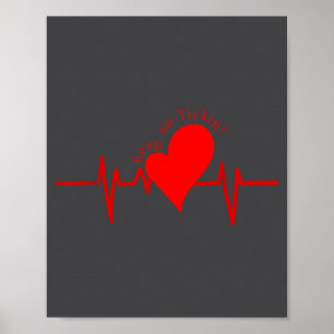 Poster Continuez à cocher ! Battement de cœur ECG Vache S
