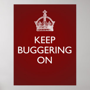 Poster Continuez à faire du bugging - Rouge profond