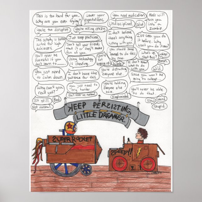 Poster Continuez à persister, Little Dreamer 11x14 (Devant)